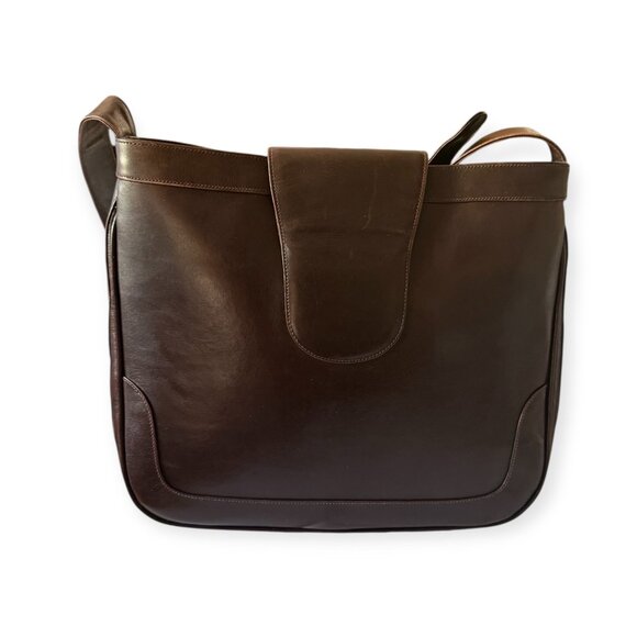 Gucci Vintage Brown Leather GG Logo Shoulder Bag - Picture 3 of 8